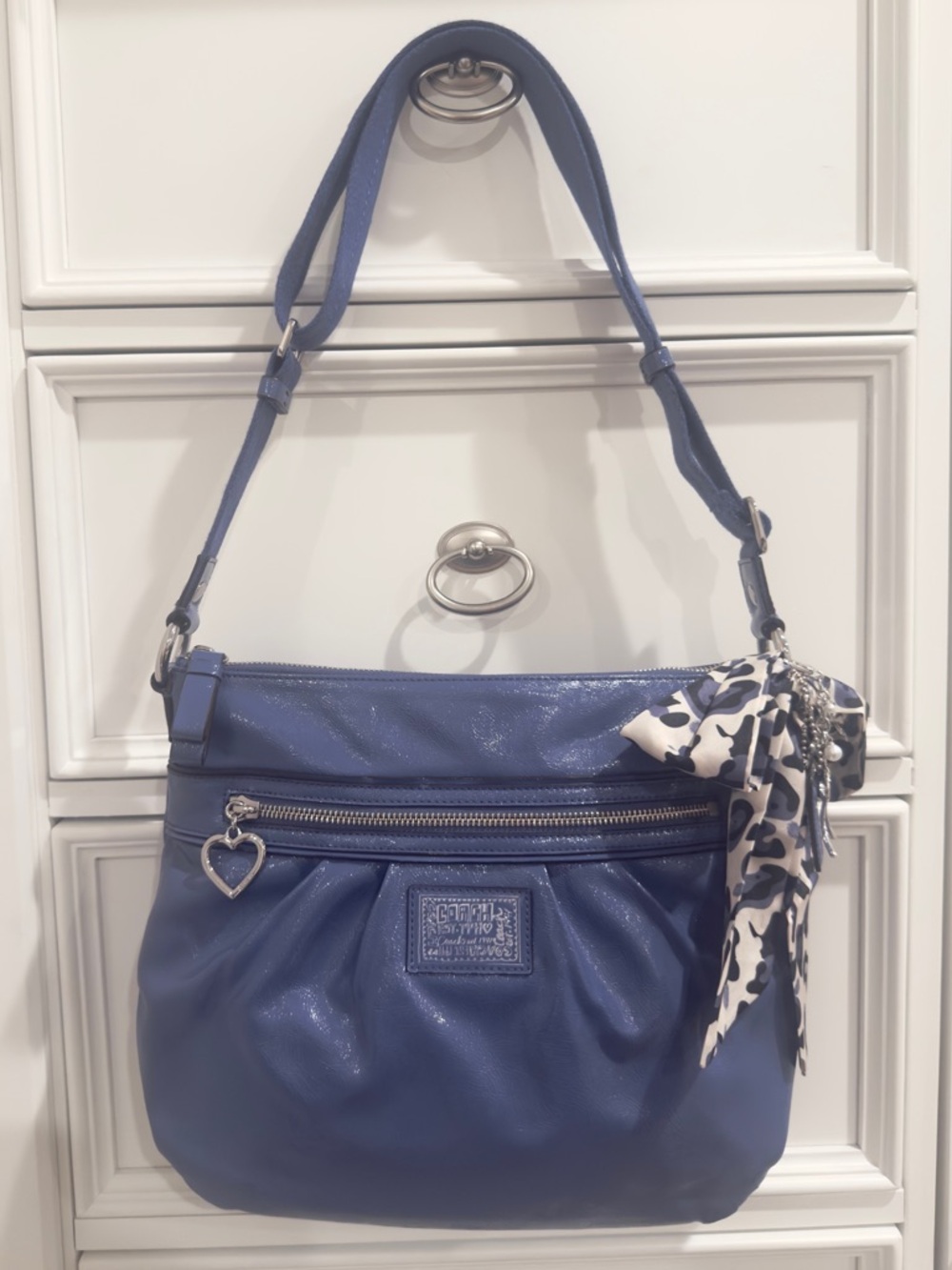 💜💙 Coach Poppy Liquid Gloss Periwinkle Crossbody/ Shoulder Bag - EUC!